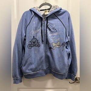 Disney Cinderella hoodie light blue pale blue silver black